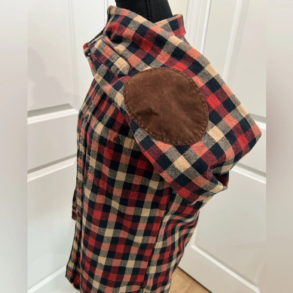 J. Crew Mercantile Flex Red and Black Plaid Shirt Medium
